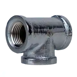 Midland Metal 45255LFCP Tee, 1 in FPT x 1 in FPT x 1 in FPT, Bronze, Chrome-Plated Certified