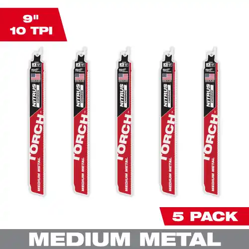Save Now Milwaukee Tool 48-00-6552 9" 10 TPI TORCH with NITRUS Carbide Teeth SAWZALL Blade for Conduit and Strut (5 PK)