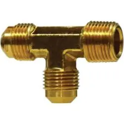Midland Metal 10345L Run Tee, 1/4 in SAE 45 deg Male Flared x 1/4 in Male NPTF x 1/4 in SAE 45 deg Male Flared Latest