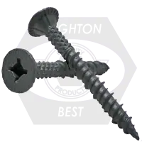 Markdown 8 x 1-5/8" Cement Board Screws, Combo Drive Flat Head, Sharp Point, Zinc Cr+6 Green Coating-1500 Hrs, Qty 4000