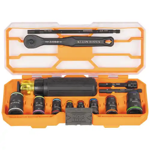 Klein Tools 65242 Flip-16 KNECT Ratcheting Impact Flip Socket Screwdriver Set Must Have