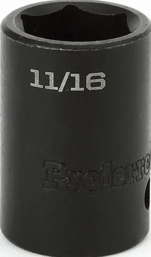 9/16" Impact 6 Point Impact 3/8" Drive SAE Socket, Qty 1 Certified