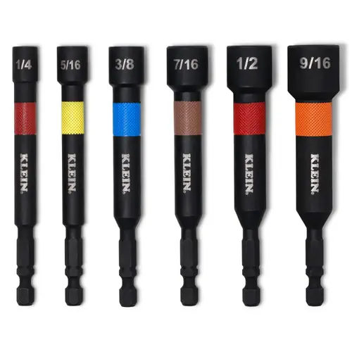 Klein Tools 32946S Magnetic Power Nut Setters, 4-Inch Shaft, 6-Piece Affordable