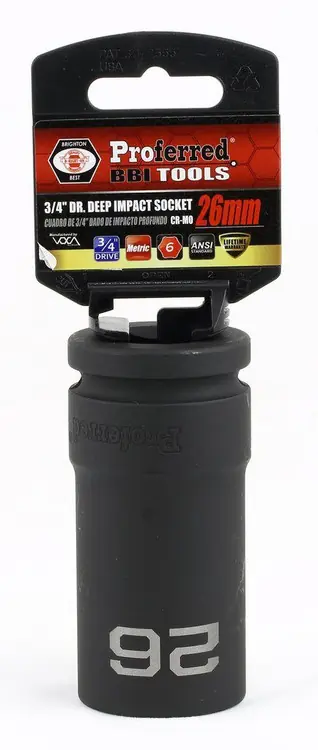 38 mm Deep Impact 6 Point Impact 3/4" Drive Metric Socket, Qty 1 Latest