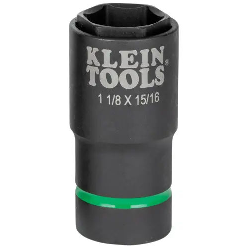 Klein Tools 66066 2-in-1 Impact Socket, 6-Point, 1-1/8 and 15/16-Inch Free Returns