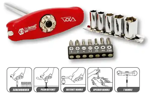 1/4" Drive (72 Teeth) Tiny Bone 5 In 1 Ratchet Handle, Qty 1 Crafted