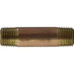 Midland Metal 42076 Nipple, 1/2 in MPT x 1/2 in MPT, 12 in, Brass Clearance
