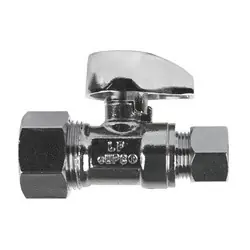 Sale Midland Metal 746556MH Straight Supply Stop, 5/8-in Compression x 3/8-in Compression, Brass Body, Chrome-Plated