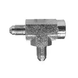 Midland Metal Run Tee, 260688, 1/2-in Male JIC x 1/2-in Female NPTF x 1/2-in Male JIC, Steel Hassle-Free Returns