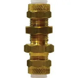 Midland Metal 02683-06 Bulkhead Tank Union, 3/8 in Flareless x 3/8 in Flareless, Brass Price Cut