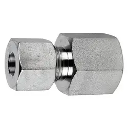 Crafted Midland Metal D7405-S10-08 Female BSPP DIN Adapter, S10 Metric Bite Type x 1/2-in Female BSPP, Steel
