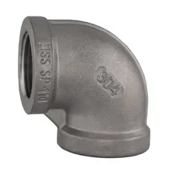 Midland Metal 62106MS SP-114 90-deg Elbow, 1-1/4-in Female NPT x 1-1/4-in Female NPT, 304 Stainless Steel Certified