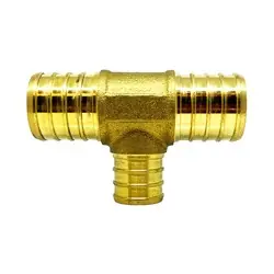 One Day Deal Midland Metal 35053 Reducing Tee, 1-in PEX x 1-in PEX x 3/4-in PEX, Lead-Free Brass