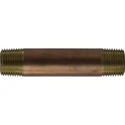 Popular Midland Metal 42049 Nipple, 3/8 in MPT x 3/8 in MPT, 5-1/2 in, Brass