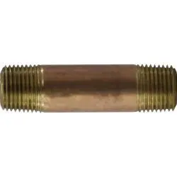 Luxury Midland Metal 42062 Nipple, 1/2 in MPT x 1/2 in MPT, 2 in, Brass