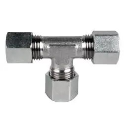Midland Metal D2603-L10-L10-L08 Union Tee, L10 Metric Bite Type x L10 Metric Bite Type x L08 Metric Bite Type, Steel Trusted Brand