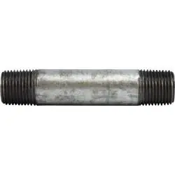 Best Choice Midland Metal 58026 Pipe Nipple, 1/4 in MPT x 1/4 in MPT, 4 in L, Steel, Galvanized, SCH 80 Schedule