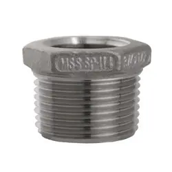 Midland Metal 63505MS SP-114 Hex Bushing, 1/2-in Male NPT x 3/8-in Female NPT, 316 Stainless Steel Same Day Shipping