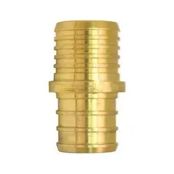 Midland Metal 35031PB Polybutylene Transition Coupling, 1/2-in Polybutylene Pipe x 1/2-in PEX, Brass Luxury