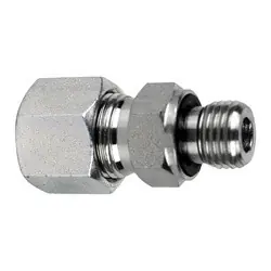 Midland Metal D8400-S14-18-ED Male Metric DIN Adapter with ED Ring, S14 Metric Bite Type x M18 Male Metric, Steel In Demand