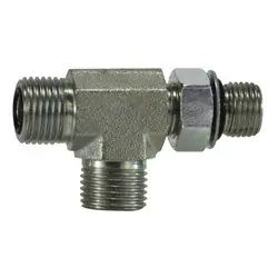 Reduced Price Midland Metal FS68041616 Run Tee, 1-in Male O-Ring Face Seal x 1-in Male Adjustable O-Ring Boss x 1-in, Steel