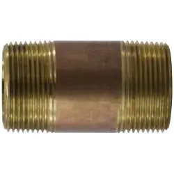 Midland Metal 42124 Nipple, 1-1/4 in MPT x 1-1/4 in MPT, 3-1/2 in, Brass Price Drop
