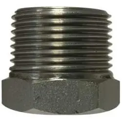 Grab Now Midland Metal 63530B1 Barstock Hex Bushing, 2 in MPT x 1-1/4 in FPT, Stainless Steel