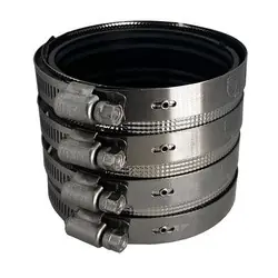 Buy Direct Midland Metal 970831 Heavy-Duty 4-Band No-Hub Coupling, 2 in, Rubber/Stainless Steel
