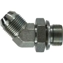 Today Only Midland Metal 7802-06-06 45-deg Elbow, 3/8-in Male JIC x 3/8-in Male BSPP, Steel