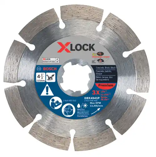 Fast Shipping Bosch DBX4541P 4-1/2 In. X-LOCK Premium Segmented Rim Diamond Blade
