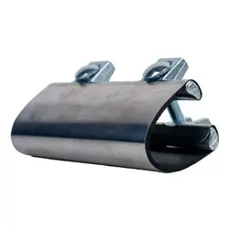 Midland Metal R60600 2-Bolt Patch Clamp, 6 in, 301 Stainless Steel, 6-in L Final Sale