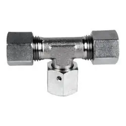Midland Metal D6600-S12-S12-S12 Swivel Branch Tee, S12 Metric Bite Type x S12 Metric Bite Type x S12 Female Metric Swivel, Steel Super Sale