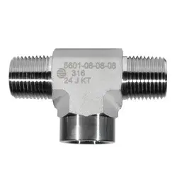STAINLESS ADAPTERS SS5601-02-02-02 Female Pipe Branch Tee, 1/8-in Male NPTF x 1/8-in Male NPTF x 1/8-in Female NPTF, Stainless Steel Hassle-Free Returns