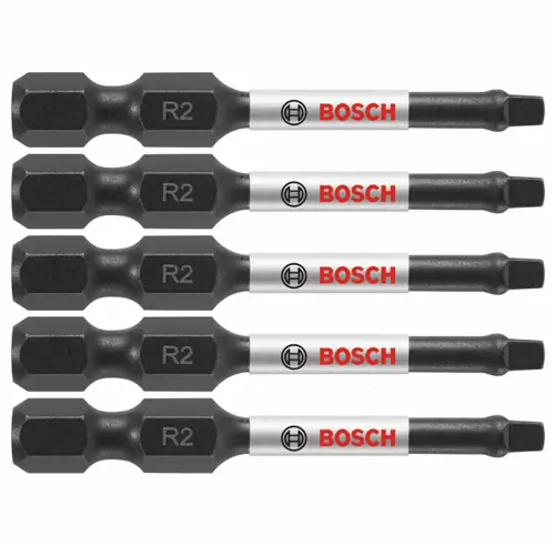Same Day Shipping Bosch ITSQ2205 5 pc. Impact Tough 2 In. Square 2 Power Bits (5 Pack)
