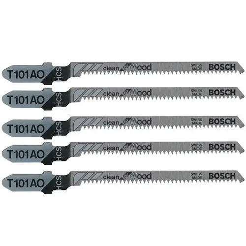 Bosch T101AO 5 pc. 3-1/4 In. 20 TPI Clean for Wood T-Shank Jig Saw Blades (5 Pack) Must Have