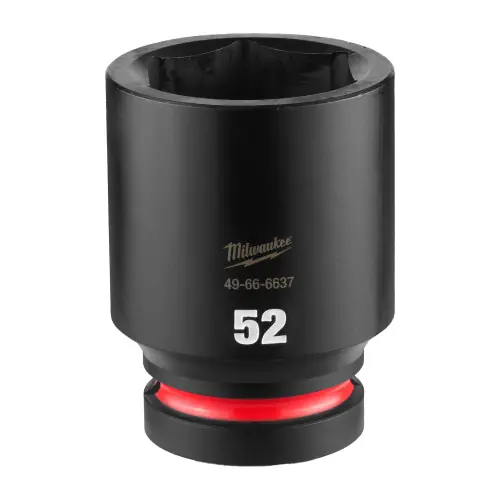 Place Order Milwaukee 49-66-6637 SHOCKWAVE Impact Duty 1" Drive 52MM Deep 6 Point Socket