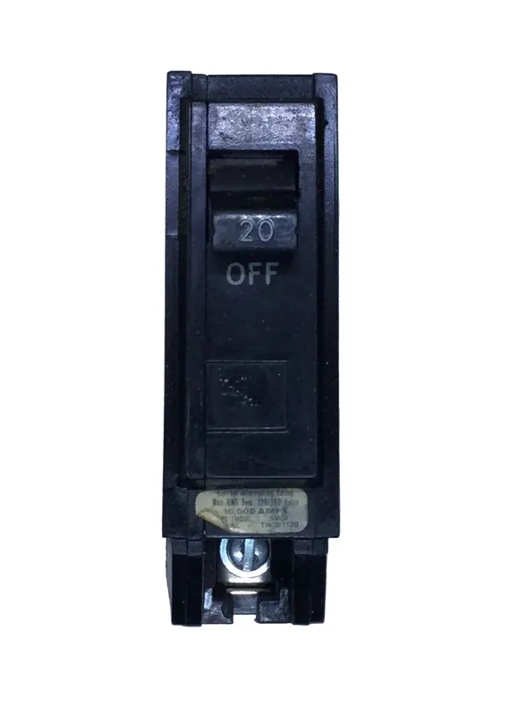 General Electric TQB/THQB1120 20 Amp 1 Pole 120/240V Breaker - Sticker Face Top Rated