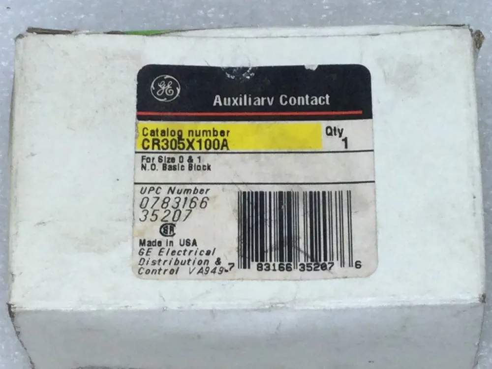 Crafted GE CR305X100A Control Auxiliary Contact Kit for Size 0 & 1 N.O. Block