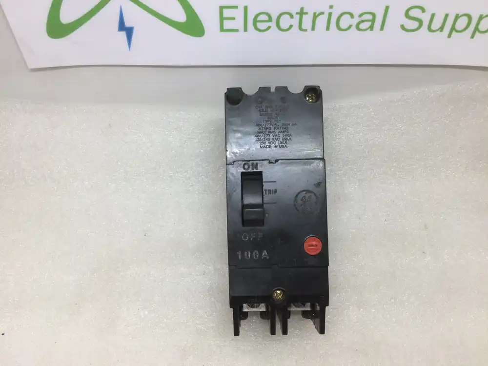 Authentic General Electric Tey2100 2 Pole 100 Amp 480 V Circuit Breaker