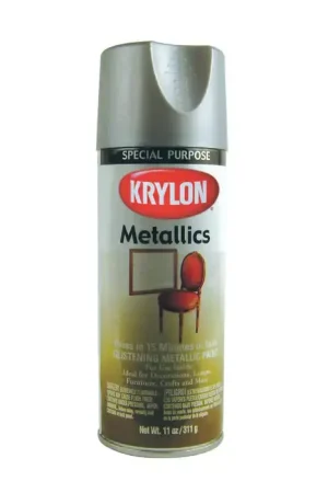 Hot Deal KRYLON 1403 12 oz. Size Interior/Exterior Industrial Maintenance Paint and Primer - Dull Aluminum Color, Tough High-Gloss Finish