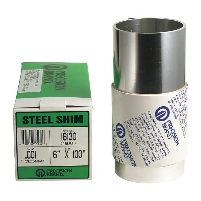 Professional Grade PRECISION BRAND MMS40 .40mm Thick, 2.5mm Width, Carbon Steel Metal Shim Stock
