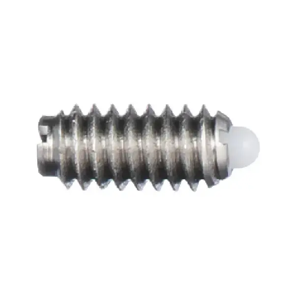 VLIER SSMDM10 M10x1.5 Thread Size, 15.90mm Thread Length, 2.80mm Projection, Stainless Steel Body, Delrin Nose Threaded Spring Plunger Crafted