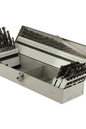 TTC PRODUCTION A3789 1/16" to 1/2" by 64ths, 1 to 60, A to Z 118° Black Oxide High Speed Steel Jobbers Length Drill Set Cheap