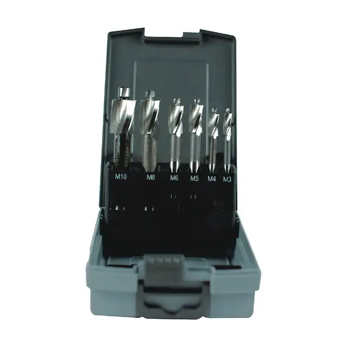 KEO 902-000-067 3mm, 4mm, 5mm, 6mm, 8mm, 10mm On Size Pilot, 6 PC. M42 8% Cobalt Solid Integral Pilot Type Counterbore Sets New Release