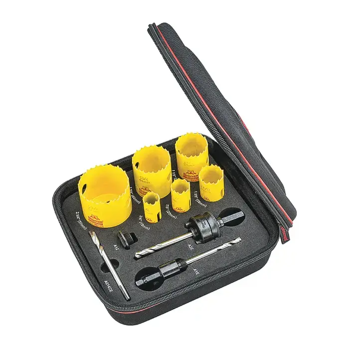 STARRETT KDC06041-N 6 Pc., 3/4" to 2-1/4" Saw Dia., 2" Max Cutting Depth Hole Saw Set Price Cut