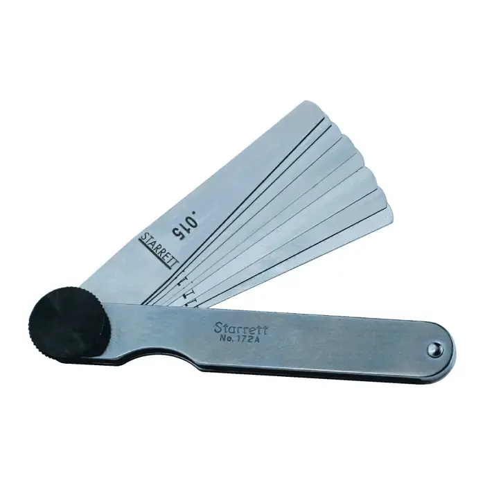 STARRETT 172AT .0015" Minimum Thickness, .015" Maximum Thickness, 9 No. of Leaves Feeler Gage Set New Release