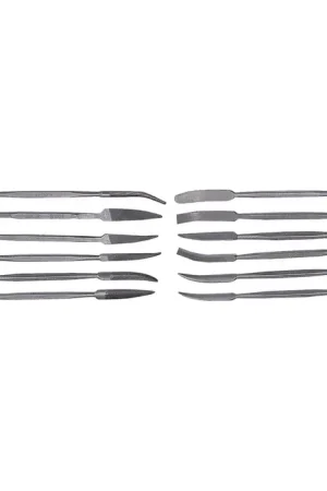 Brand New GROBET 31.832 12 Piece 6-3/4" Riffler File Set - 2 Cut, Mixed Set
