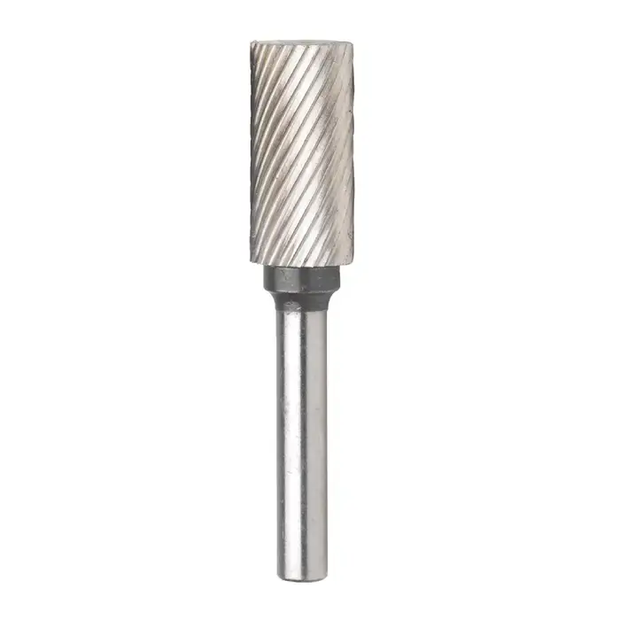 TTC PRODUCTION A-107 1/4" High Speed Steel Rotary Bur - Cylindrical-Flat End (Not End Cut), Straight Shank, Best for Plastics Limited Time