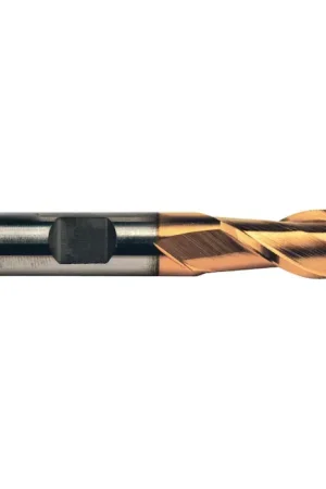 WELDON 28223 7/16" Size, 13/16" LOC, 2 Flute, TiN M42 8% Cobalt Square End Mill In Demand