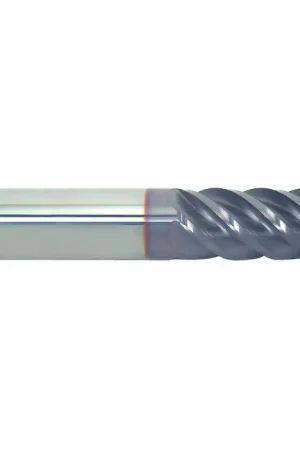 Crafted NIAGARA N61991 1/4" Size, 3/8" LOC, 5 Flute, AlTiN Solid Carbide Square End Mill